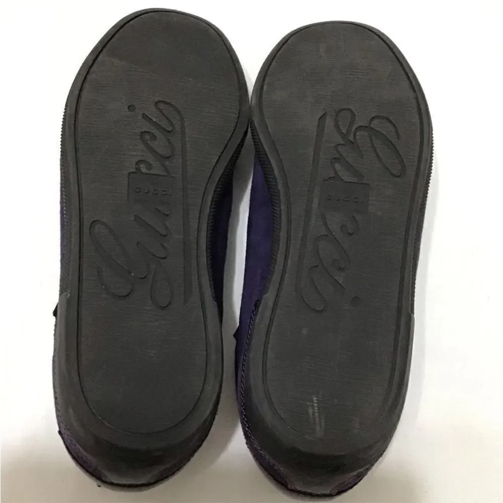 GUCCI Purple Suede Low Top Lace Up Sneakers Size 7 1/2